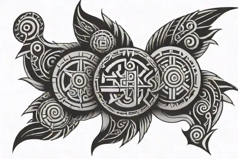 A Traditional Filipino Tribal Design Incorporating Elements Of Gaming And Technology