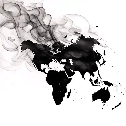 Create A World Map With A Horizontal Smoke Effect