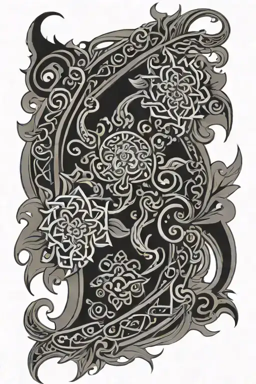 Thai Tribal Tattoo Mix With Irish Tribal Tattoo Design