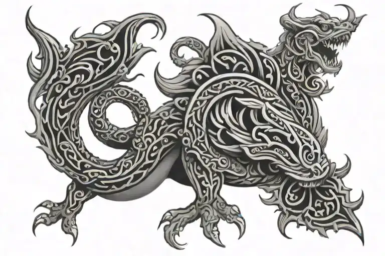 Thai Tribal Tattoo Mix With Irish Tribal Tattoo Design