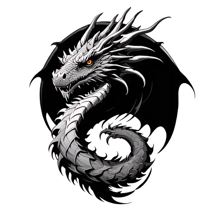 Game Of Thrones Dragon Curled Around Arm Half Sleeve