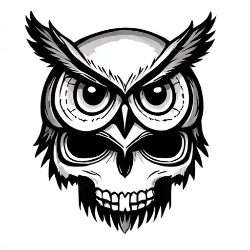 Owl In The Shape Of A Skull
