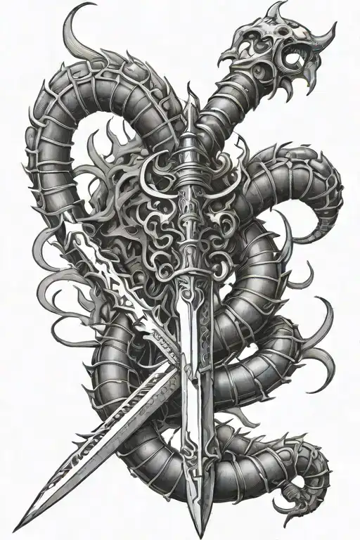 Revelation Of The Flaming Sword Wrapped In Centipede
