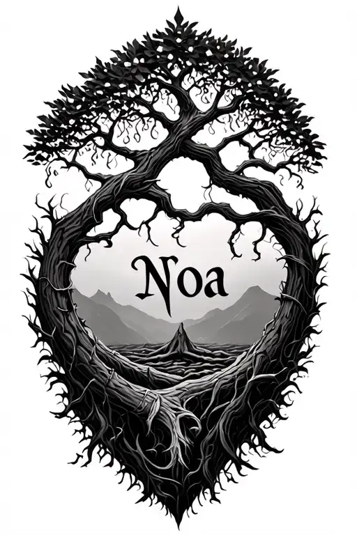 Tree Of Life With The Name Noa In A Viking Style