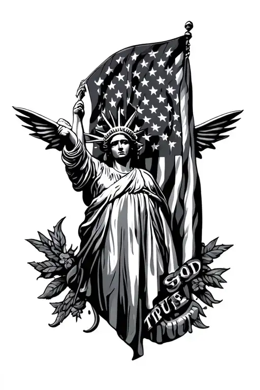 Usa Flag With In God We Trust
