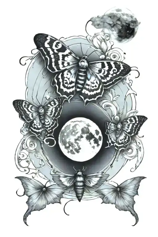 Moth And Moon Surrounded