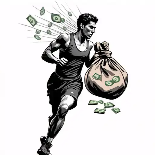 Runner With Money Bag