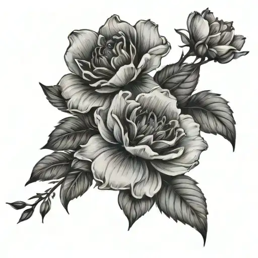 Fine Line Flowers For Back