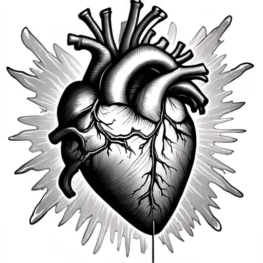 Heart Beat Virtical Tattoo Nailed In