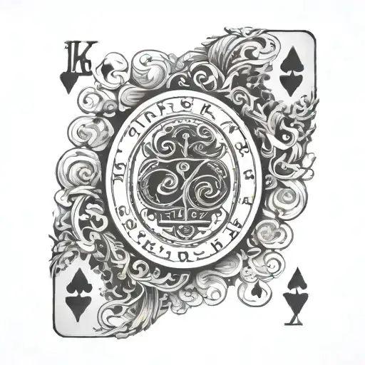 Elsie In Cursive Writing Red With Black Playing Cards