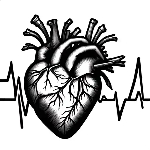 Nailed To Arm Heart Beat Line