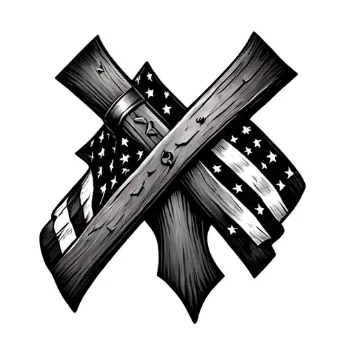 American Flag Cross