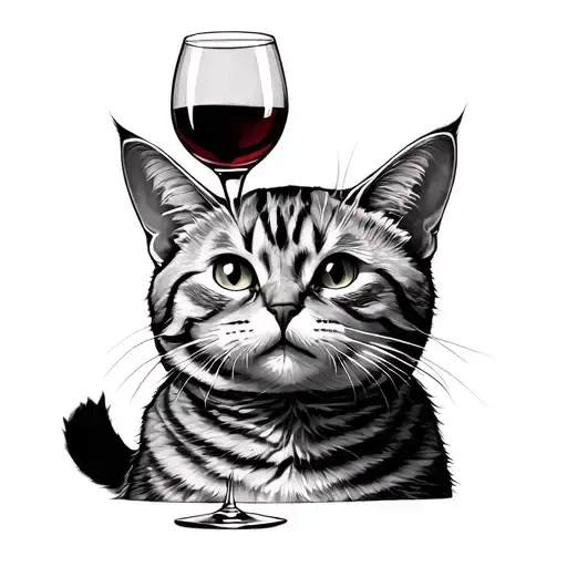 Silly Cat With A Wine Glass