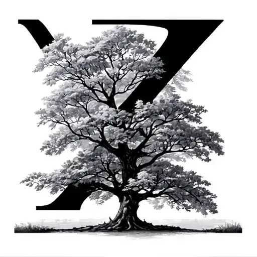 Linden Tree With A Z In Side Minimal