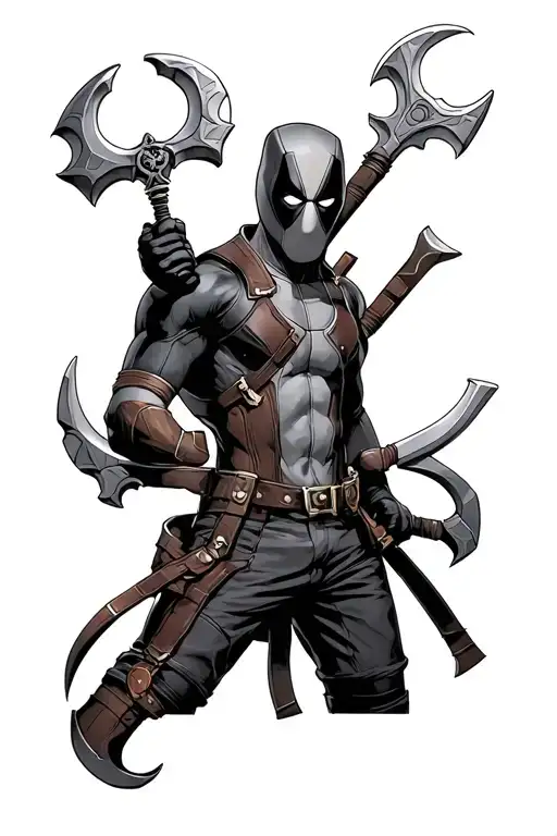 Deadpool Holding A Keyblade From Kingdom Hearts