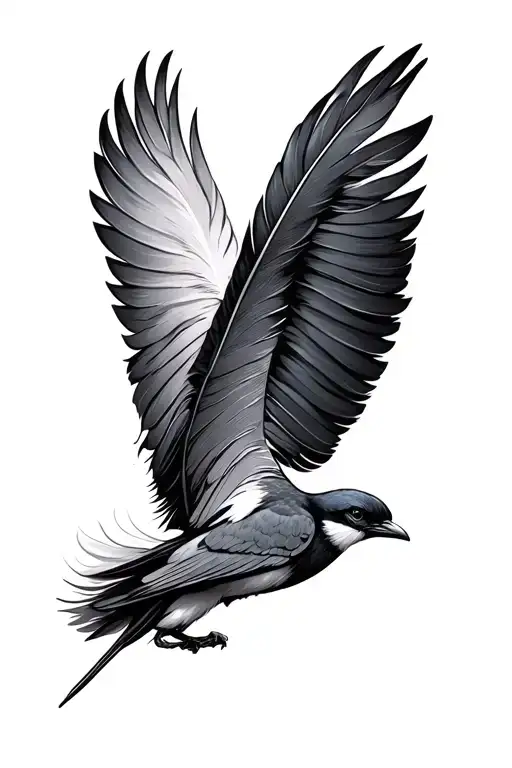 Feather Changing Into Flying Brids