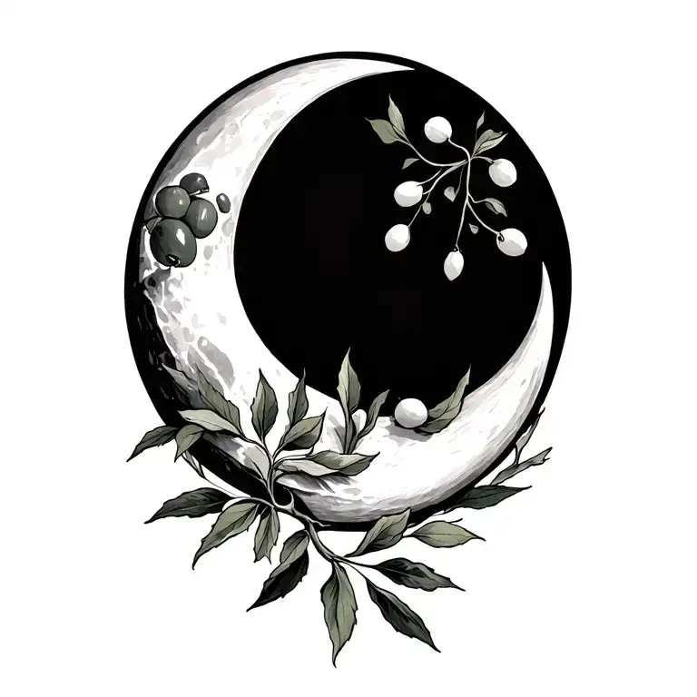 Olive Branch Moon Surrounded Upper Arm