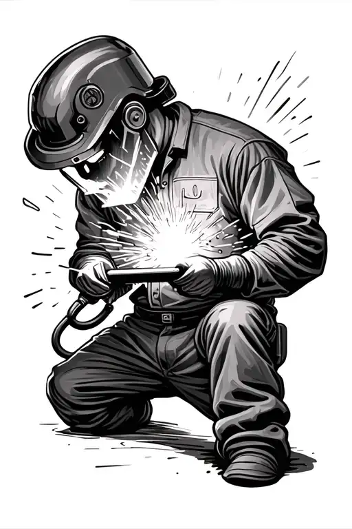 Welder Working On A Metal