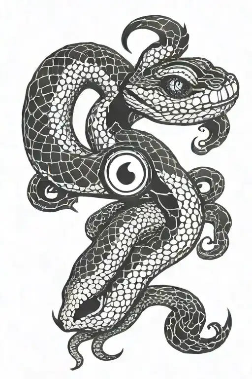 Snake With Yin Yang Eye