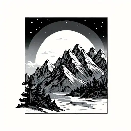 Line Drawing Of Phoenix Mountains