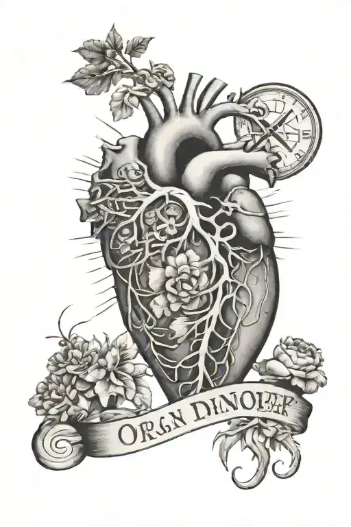 Organ Donor Tattoo Life Line 1966 Blended Inside
