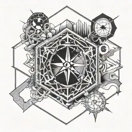 Hexagon Connected With Kezten With Compass And