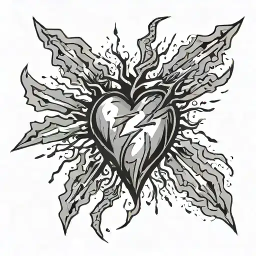 Lightning Strike Through Broken Heart