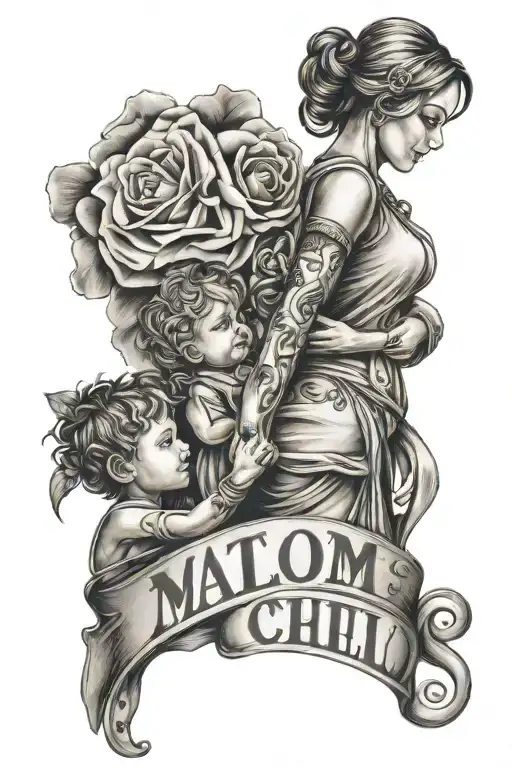 Mother And Child And Name