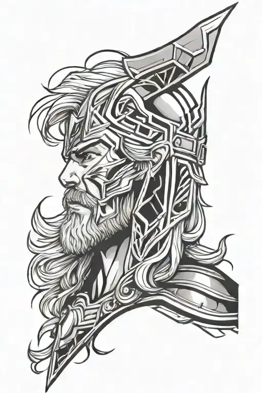 Thor Face With Lightning