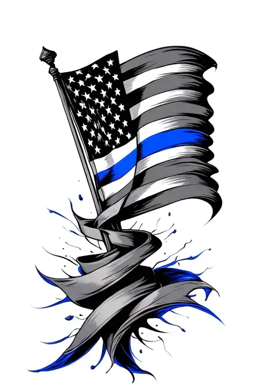 Thin Blue Line Flag Intertwined