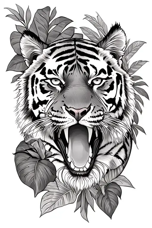 Jungle Filled To Surround A Traditional Tiger