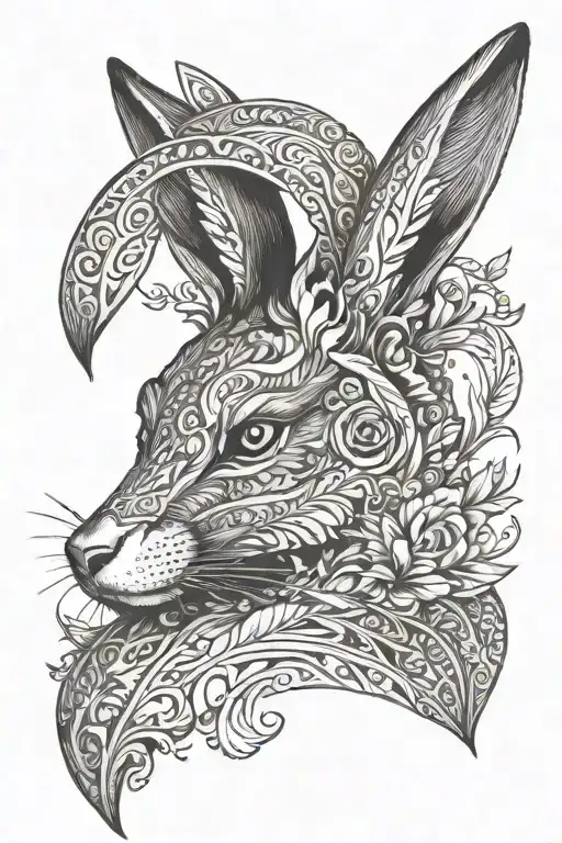 Hare With Fox Mask On The Side