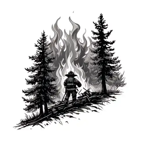 Woods Firefighter Pulaski Forrest Trees Fire