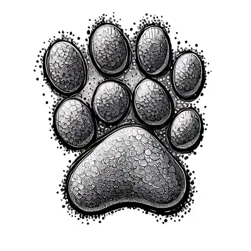 Dotwork Paw Print