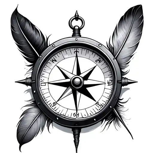 Compass With Feather