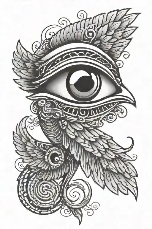 Eye Of Ra With Wings
