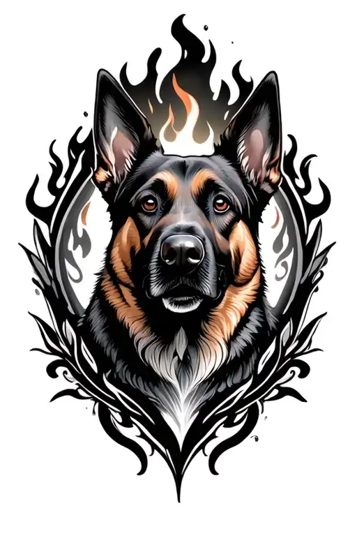 Malinois Fire Surrounded