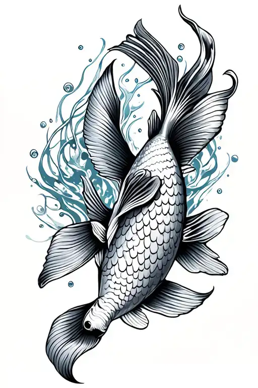 Koi Fish Swimming