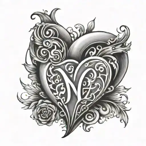A Heart With The Letter N Hidden