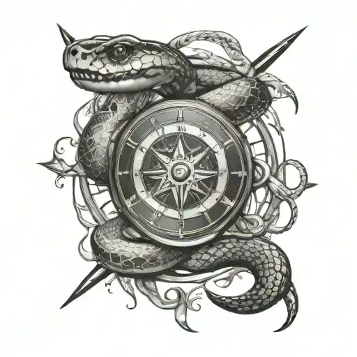Snake And Compass Design