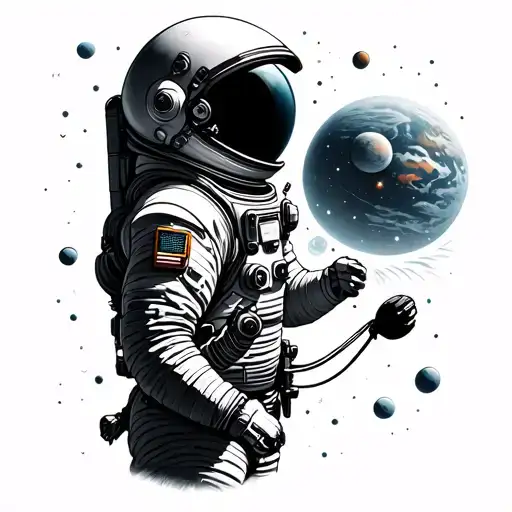 Astronaut Overlooking Space Scene