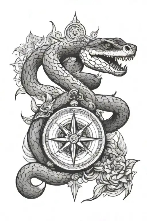 Snake And Compass Design