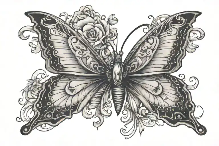 Butterfly With Tiara And Sun Shining In The Background