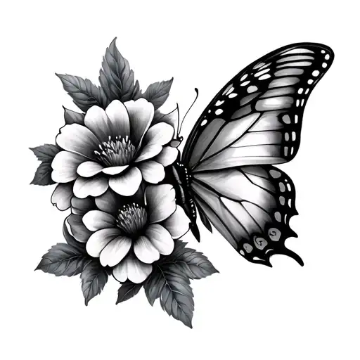 Butterfly Dark Flowers