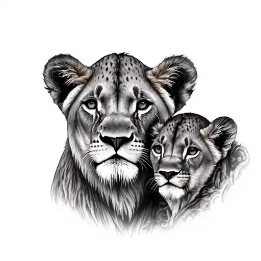 Lioness And Cub