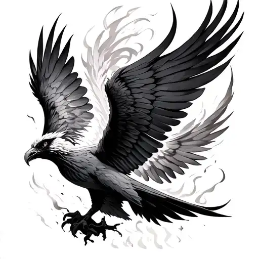 Flying Pheonix Rising From The Ashes
