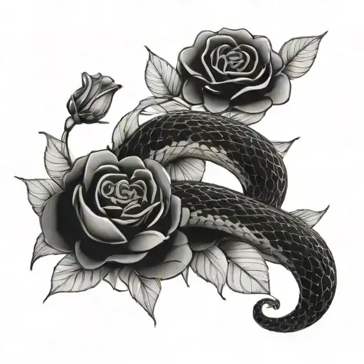 Snake And Flowers