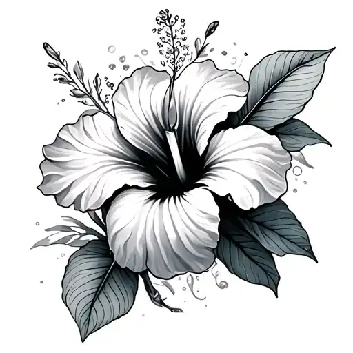 Sea Animals And Hibiscus Flower
