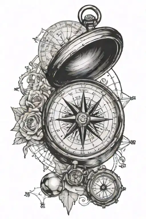 Compass And Map Tattoo Inspired