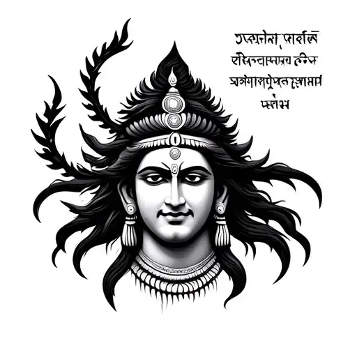 Unique Lord Shiva Tattoo With Sanskrit Shloka With Artwork